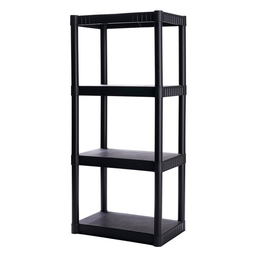 Plano 4-Shelf Standard Duty Plastic Storage Shelves, 48” x 21” x 14”, 200lb Capacity, Pantry, Office, Closet and Garage Shelves, Easy to Assemble, Durable Plastic Shelving Unit Plano