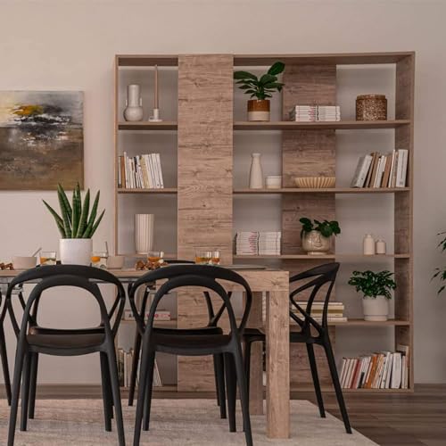 Rachele Modern Oak Bookcase - Versatile Double-Sided Storage Solution for Home and Office Mobili Fiver
