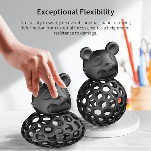 ANYCUBIC Ultra Tough Resin, 3D Printer Resin with Strong Impact Resistance and High Flexibility, Suitable for Direct Use or as an Additive, Wide Compatible for LCD Resin 3D Printers (Black, 1kg) ANYCUBIC