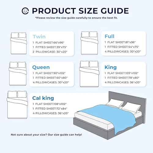 Sanqitara 6 - Piece Bed Sheet Set, 4 Pillowcases + 1 Flat Sheet + 1 Fitted Sheet, Soft & Breathable Bedding for Twin/Full/Queen/King/Cal King (Light Grey, Twin) Sanqitara