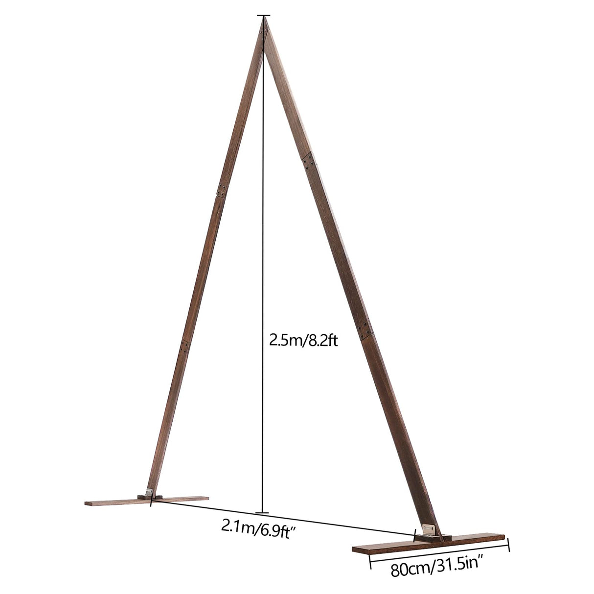 8.2FT Triangle Wooden Wedding Arch, Arbor Backdrop Stand for Ceremony, Natural Wood Rustic Arch Stand for Garden Wedding Party Indoor Outdoor Decoration VeenYik