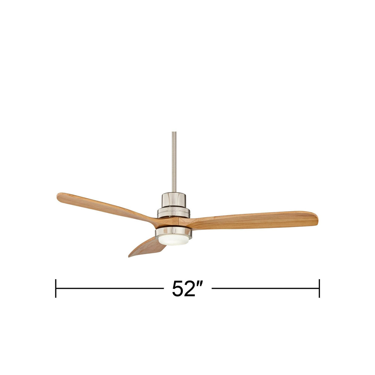 Casa Vieja 52" Delta-Wing DC Modern 3 Blade Indoor Ceiling Fan with LED Light Remote Brushed Nickel Natural Solid Wood for Living Kitchen House Bedroom Family Dining Home Office Kids Room Casa Vieja