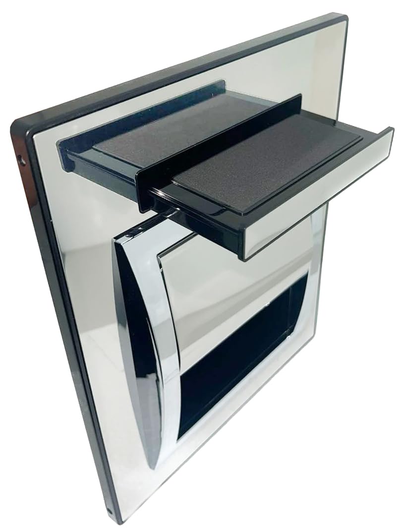 KAISERAUM Recessed Toilet Paper Holder with Pop-Out Shelf, Tissue Paper Roll Holder with Anti-Drop Phone Tray, SUS304 Stainless Steel, Chrome, GP-014TC, Max Toilet Paper Roll Size (4.13x5.5 inches) KR KAISERAUM