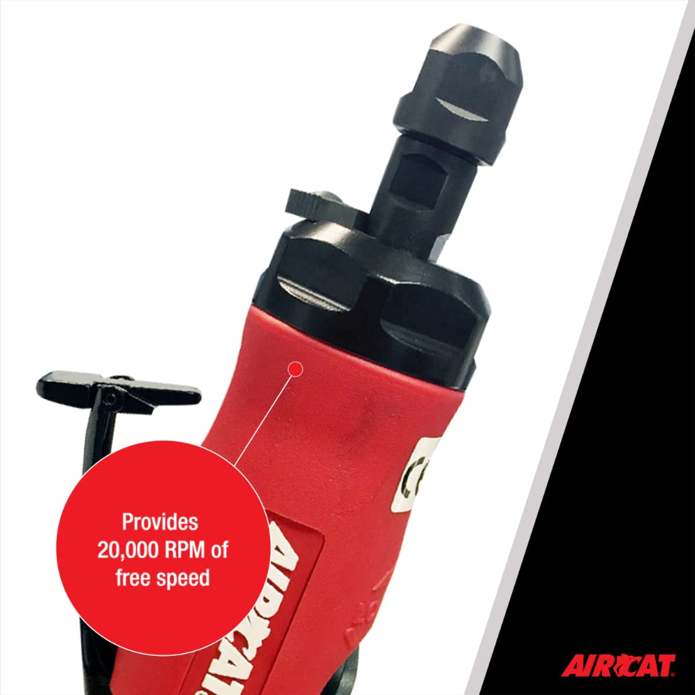 AIRCAT Pneumatic Tools 6285: .75 HP Straight Die Grinder with Spindle Lock 20,000 RPM AIRCAT