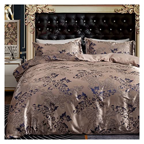 Duvet Cover Set Luxury Satin Bedding Set 2/3PCS Neoclassical Style Jacquard Duvet Cover Set 1 Quilt Cover + 1/2 Pillowcase Single Twin Full Queen King Size Duvet Cover Full ( Color : C , Size : EU Sin HARUE
