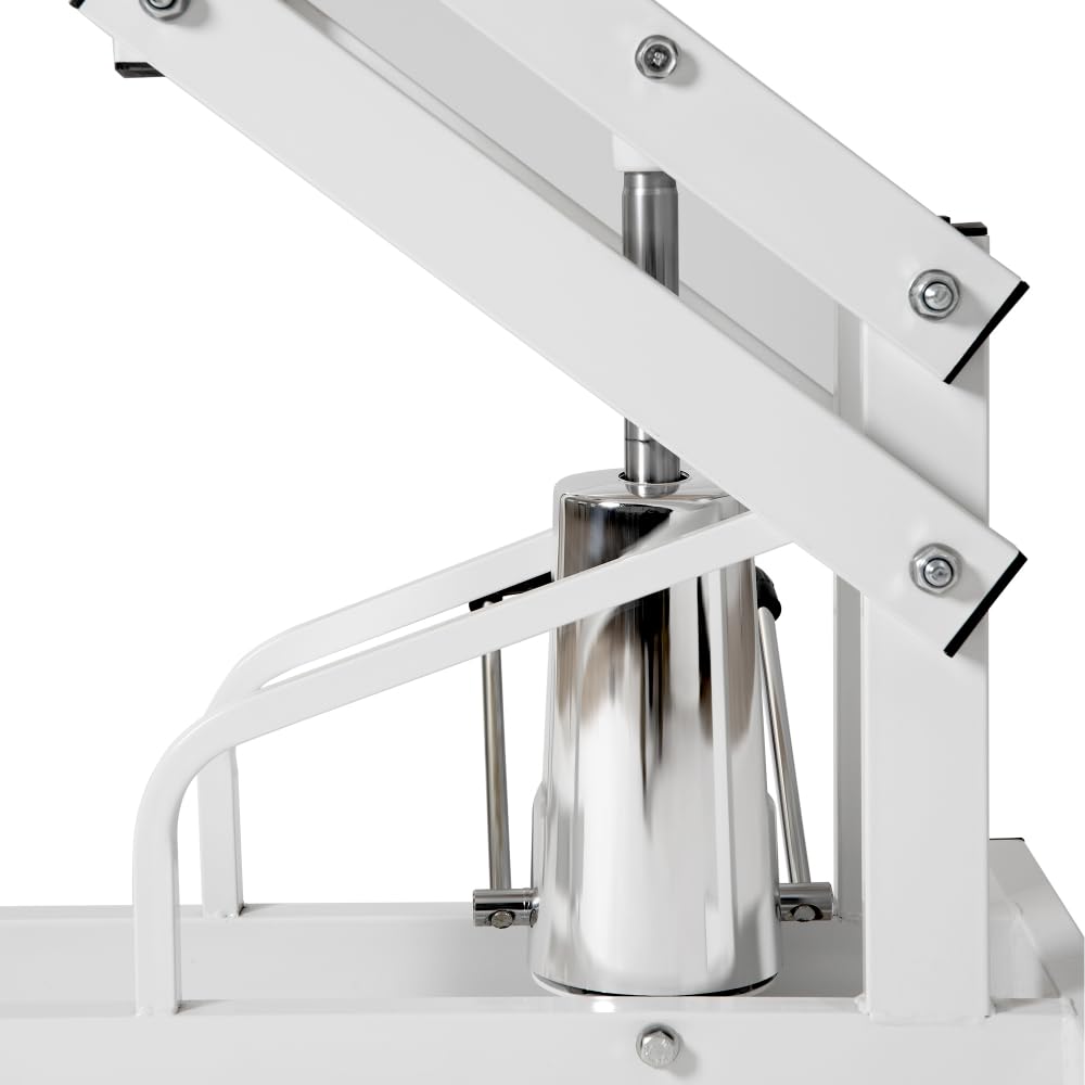 TURRIDU 42.5 Inch Adjustable Heavy Type Hydraulic Pet Dog Grooming Table, Upgraded Professional Drying Table for Dogs, Heavy Duty Frame Beauty Table with Adjustable Arm and Noose, Pink TURRIDU