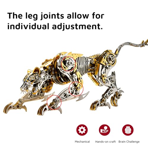 Leopard 3D Metal Model Kit for Adults and Teens, 3D Metal Puzzle, DIY Metal Building Kit, Challenging Assembly Model, Brain Teaser Challenge, Desktop Decor, Collectible Gift for Men