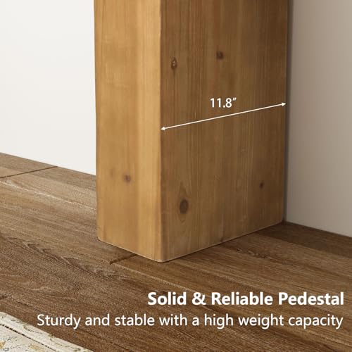 WINWY Solid Wood Console Table for Entryway, 63" Long Farmhouse Sofa Table Behind Couch, Rustic Rectangular Wooden Entry Tables for Living Room, Hallway, Foyer, 10 Mins Easy Assembly WINWY