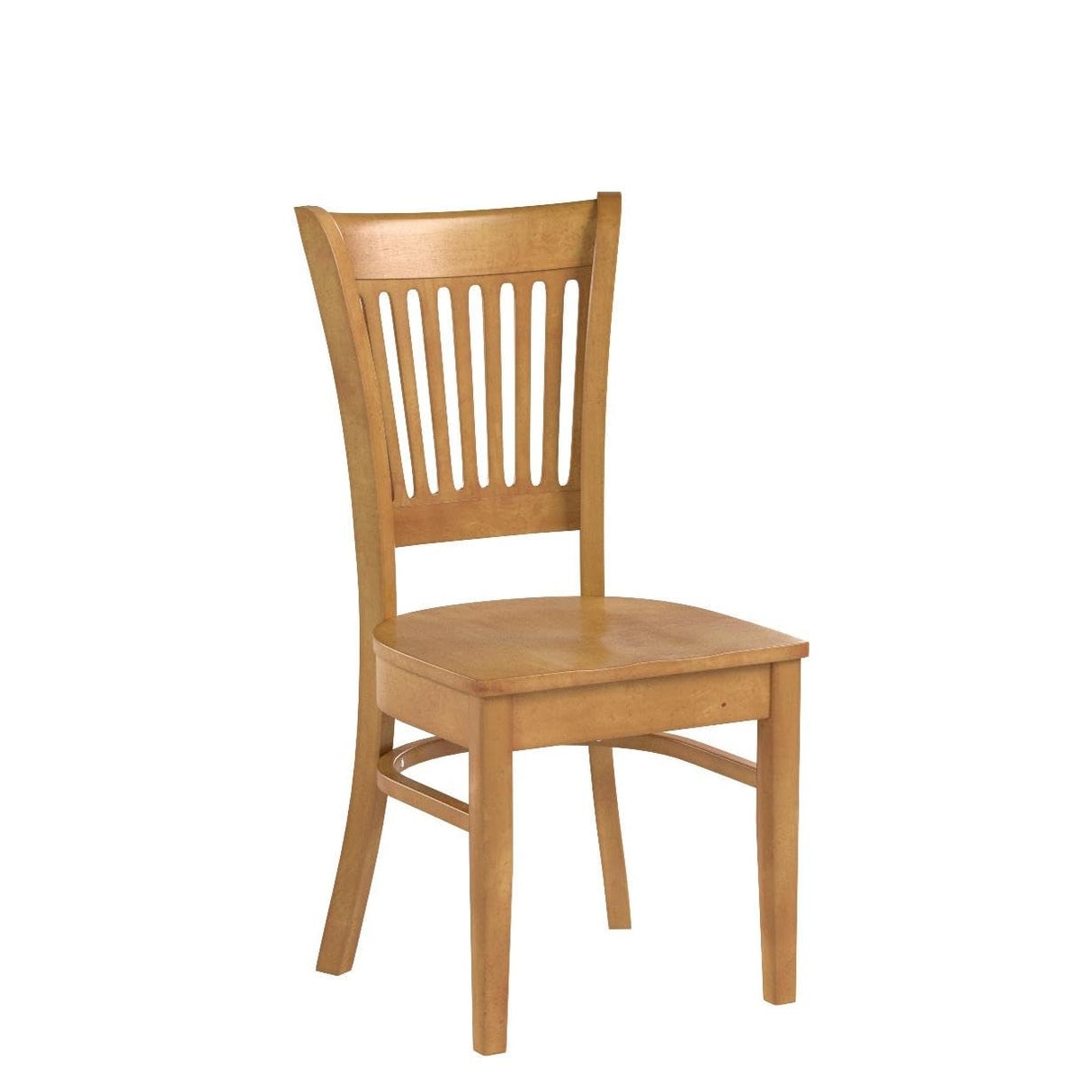 East West Furniture Vancouver Kitchen Dining Slat Back Wooden Seat Chairs, Set of 2, Oak East West Furniture
