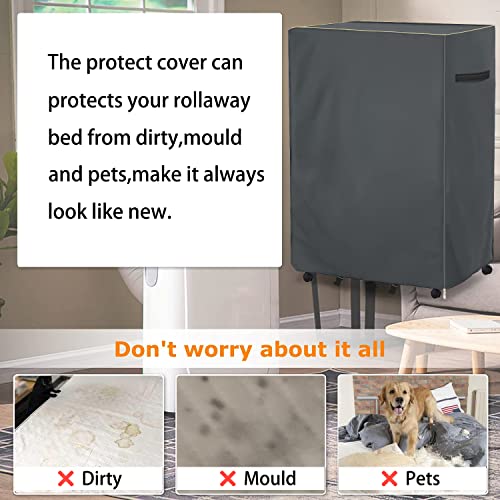 Dalema Rollaway Bed Storage Cover,Heavy Duty Waterproof Universal Folding Bed Storage Cover With Zipper for Twin Size 38-Inch Folding Bed.(39" L x 15" W x 44.8" H,Grey) Dalema