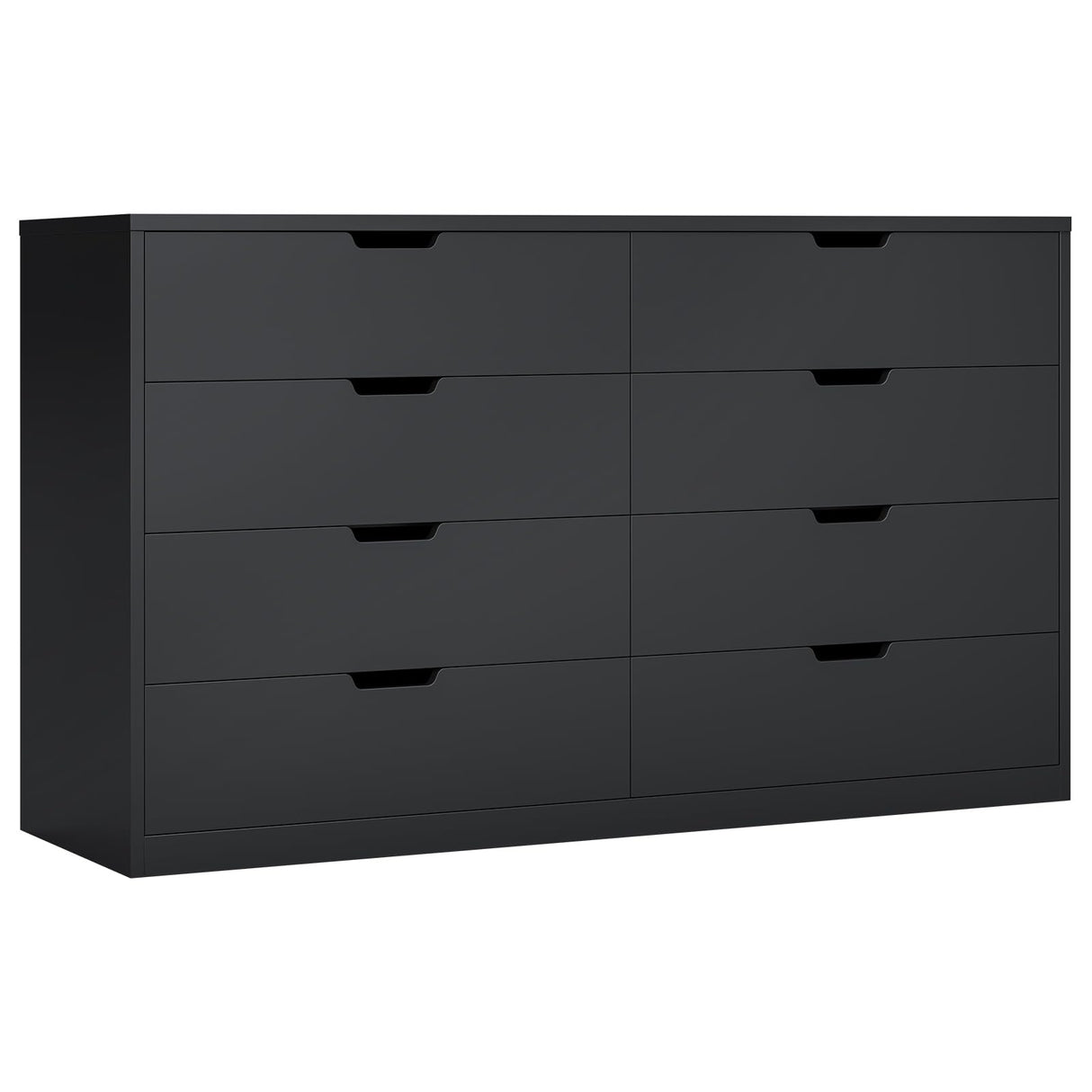 BTHFST 8 Drawers Black Dresser for Bedroom, Modern Wood Chest of Drawers 8 Drawer Dresser with Large Capacity for Living Room, Closet, Hallway, Entryway BTHFST