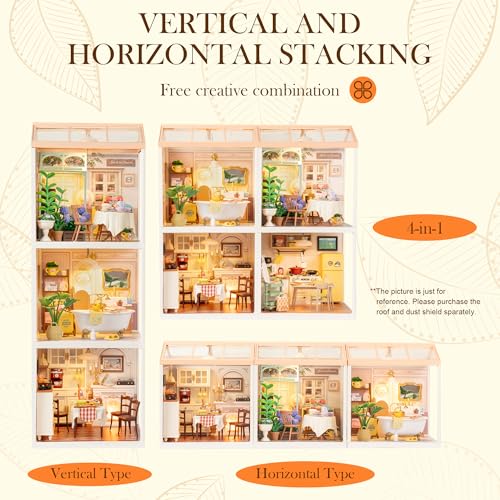 Rolife Super Creator-DIY Plastic Miniature House for Adults, Mini Blocks Model Kit Building Set for Teens 8-12, DIY Crafts/Hobbies/Building Blocks Toys for Teens&Adults (Warm Dining Room)