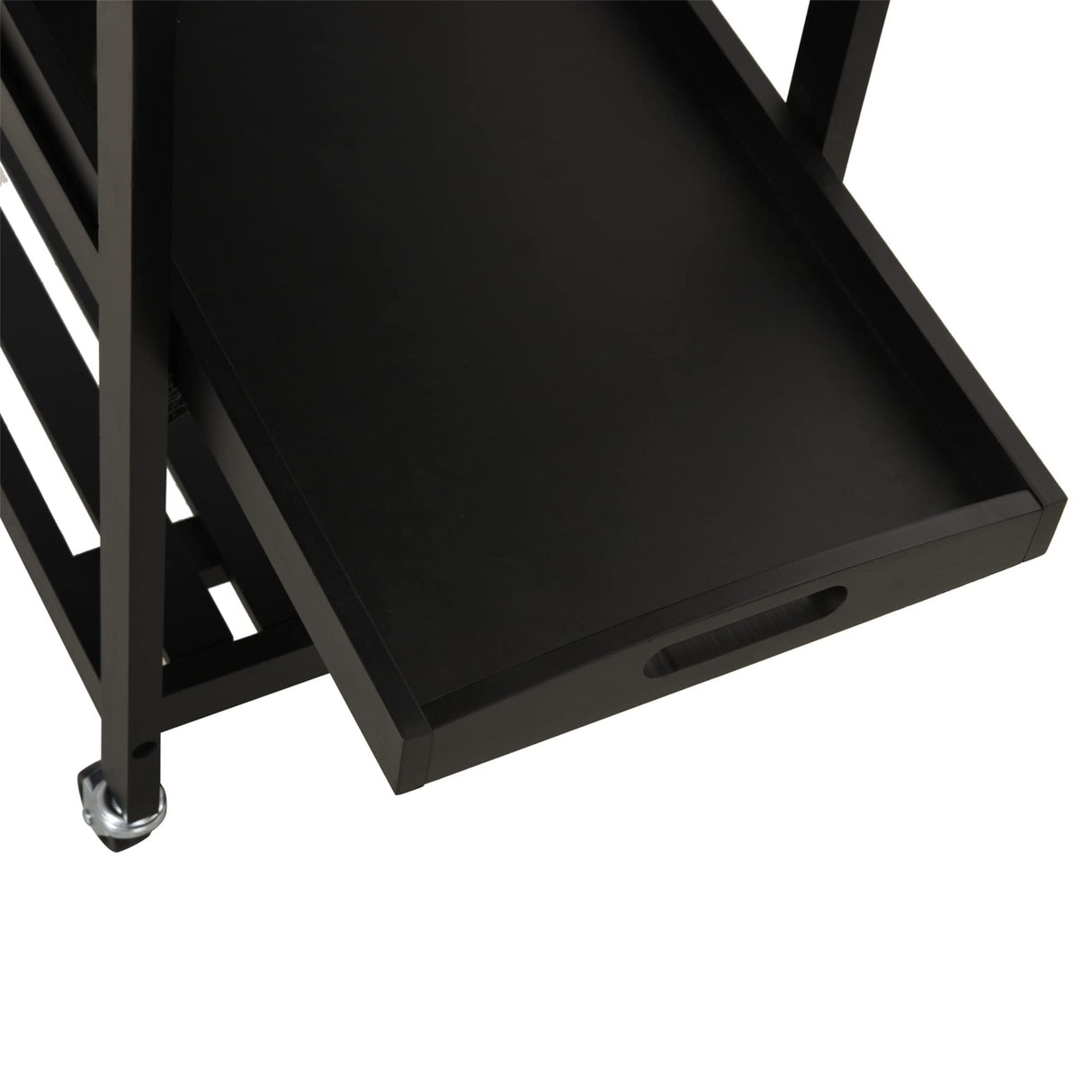 HOMCOM Kitchen Island Cart Rolling Trolley Utility Serving Cart with Stainless Steel Tabletop, Wine Rack & Drawer HOMCOM