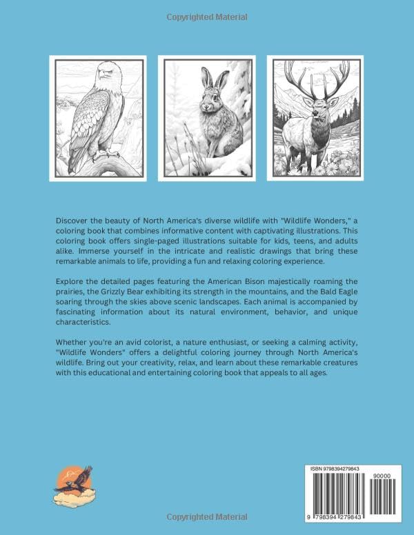 Wildlife Wonders: A Colorful Journey through North America's Wildlife (Wildlife Wonders Coloring Books) Majosta