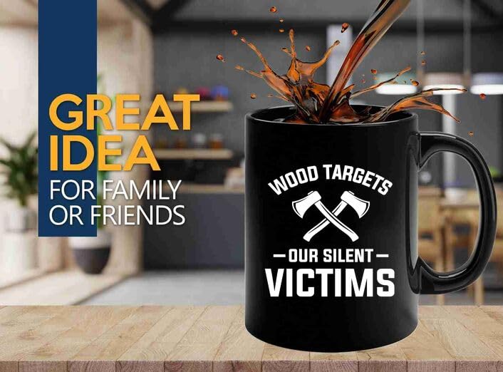 Axe Throw Coffee Mug 11oz Black -Wood targets - Sport Game Tomahawk Target Throwing wooden Competition Hunting Luxe Gifting