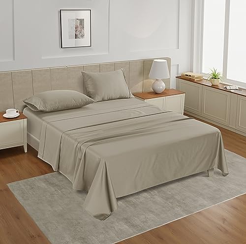 LANE LINEN Queen Size Bedding Set – 100% Cotton Bed Set with 450 Thread Count, Soft & Cooling Fabric, Value Bedding for Daily Use, Hotel Sateen Finish, 15" Deep Pocket – Linen LANE LINEN