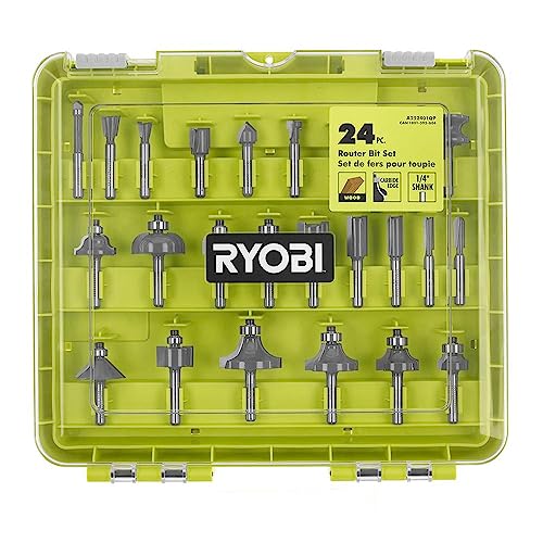 RYOBI ONE+ 18V Cordless Fixed Base Trim Router with 24-Piece Router Bit Set A252401 (Bulk Packaged) RYOBI