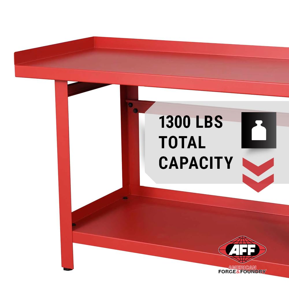 AFF Workbench - Heavy Duty Work Table with Storage Shelf - 1300 LB Capacity (Multiple Sizes available) AFF