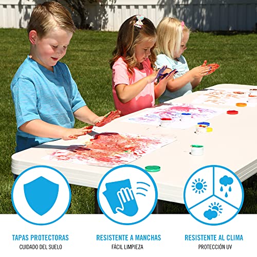 Lifetime Products 80565 Adjustable Height Folding Utility Table, 6' , Almond Lifetime