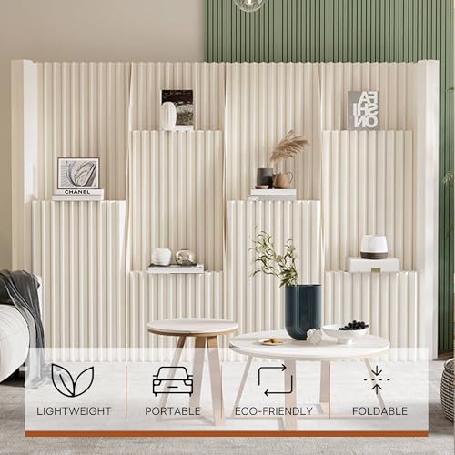 Paper Bookshelf Room Divider Portable Room Dividers and Folding Privacy Screens Displays for Room Separation for Room Separation Dorm Office Studio Exhibition Store 5.91ft H * 13.13ft L * 1.41ft W YTMPGM