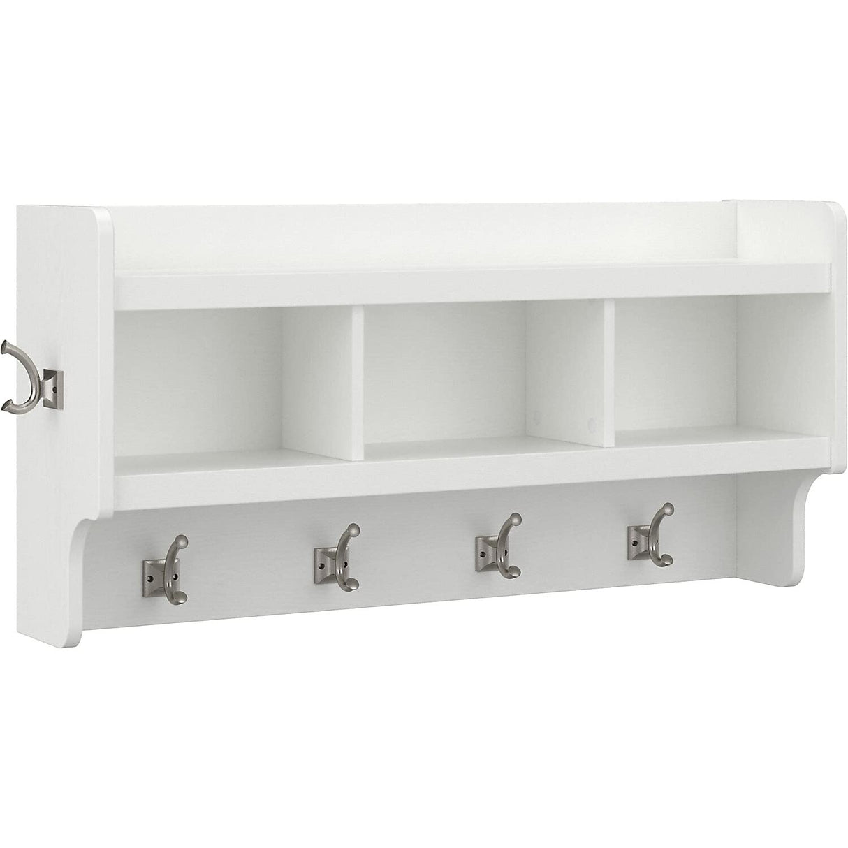 kathy ireland Home by Bush WDH340WAS-03 Wall Coat Rack, White Ash, Engineered Wood Bush Business Furniture