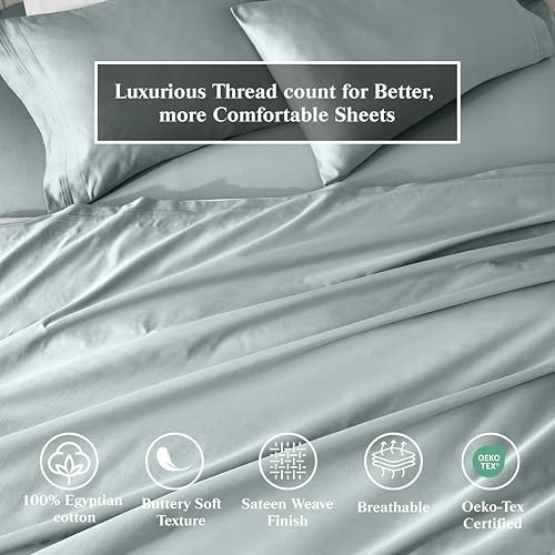 Superior 100% Egyptian Cotton 650 Thread Count, Standard 2-Piece Pillowcase Set, Single Ply, Solid, Teal Superior
