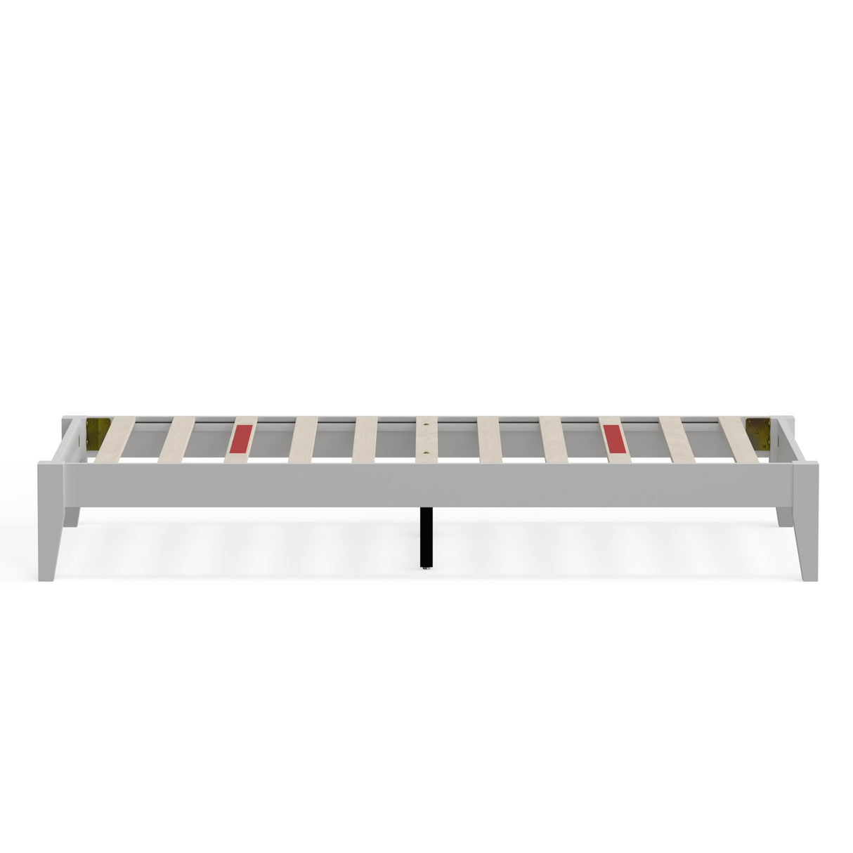 ComfIQ Solid Wood Platform Bed with Outset Legs (No Headboard) – Durable Frame, Easy Assembly, Ample Underbed Storage – Twin Size, White ComfIQ