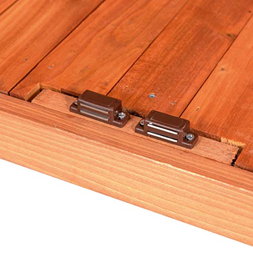 Outdoor Garden Patio Wooden Storage Cabinet Furniture Waterproof Tool Shed with Potting Benches Outdoor Work Station Table (Natural) GDLF