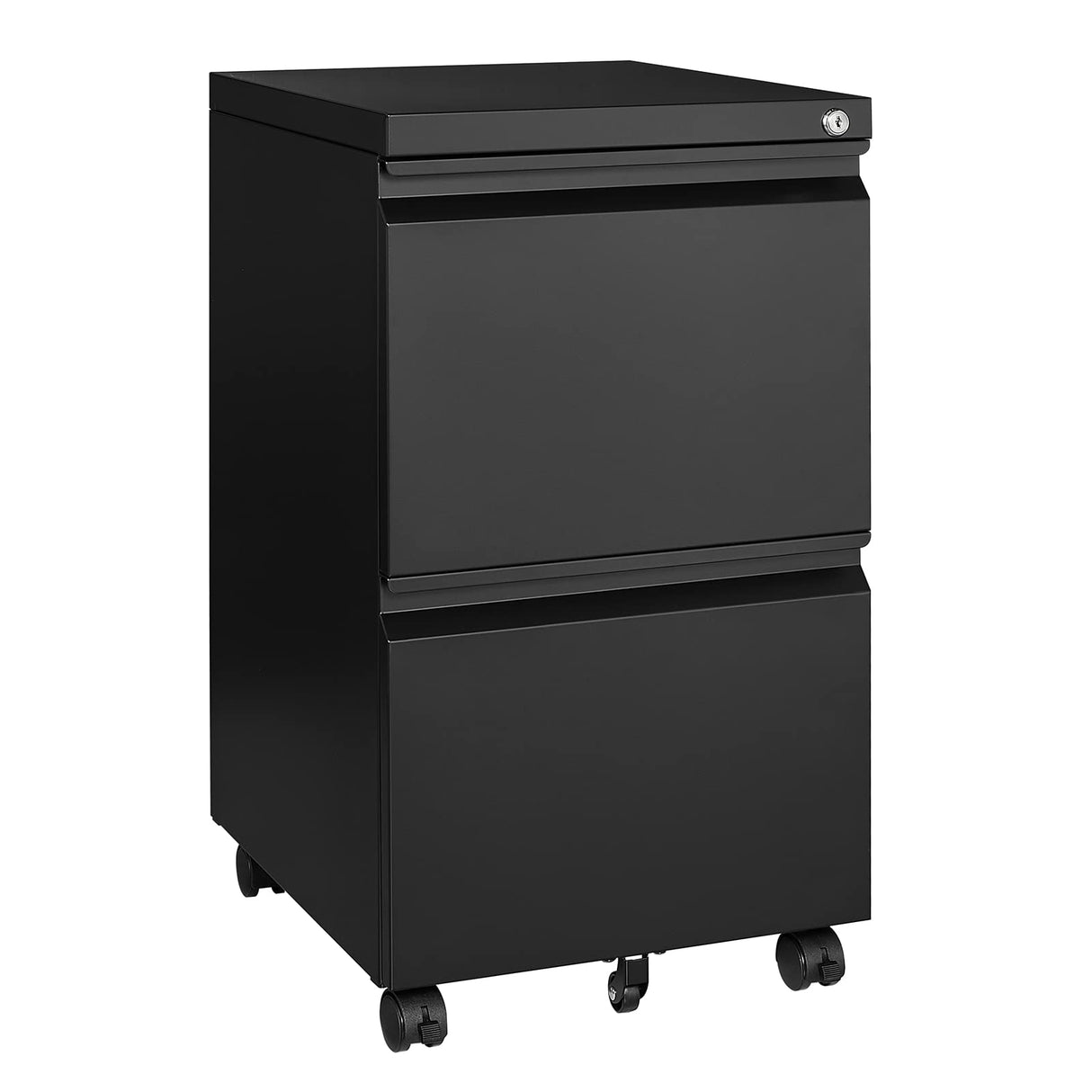 MIIIKO 2 Drawer File Cabinet on Wheels, Home Office Mobile Under Desk with Lock, Vertical Files Drawers for Legal/Letter/A4 MIIIKO