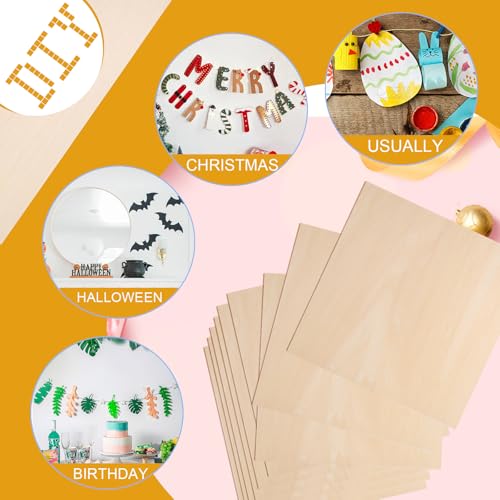 30 Pack Basswood Sheets 12x12x1/12 Inch, Plywood Sheet Unfinished Wood Boards Blanks for Laser Cutting, Engraving, Burning, Crafts Ecurfu
