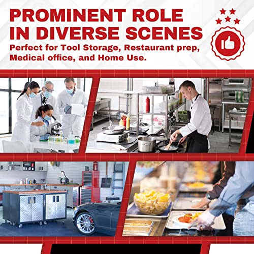 DuraSteel Food Prep Stainless Steel Table -30 x 24 Inch Metal Table Cart - Commercial Workbench with Caster Wheel - NSF Certified - For Restaurant, Warehouse, Home, Kitchen, Garage, Silver DuraSteel
