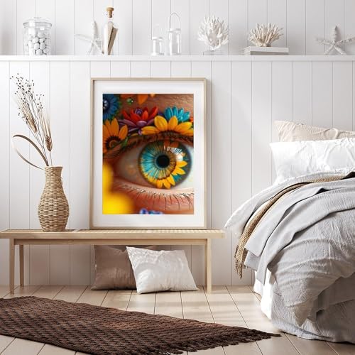TZTTZT Diamond Art Kits for Adults - Eye Blossoms Floral Kaleidoscope Diamond Painting Kits for Adults Beginner, 12x16 in Frameless Diamond Painting Kit for Home Wall Decor TZTTZT
