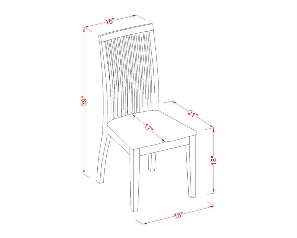 East West Furniture IPC-LWH-W Ipswich Dining Chairs - Slat Back Wood Seat Kitchen Chairs, Set of 2, Linen White East West Furniture