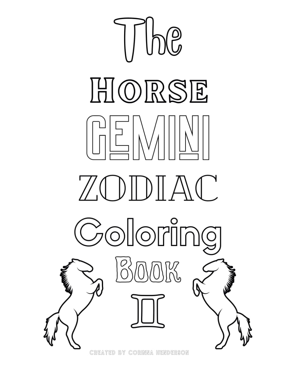 The Horse Gemini Zodiac Coloring Book Majosta