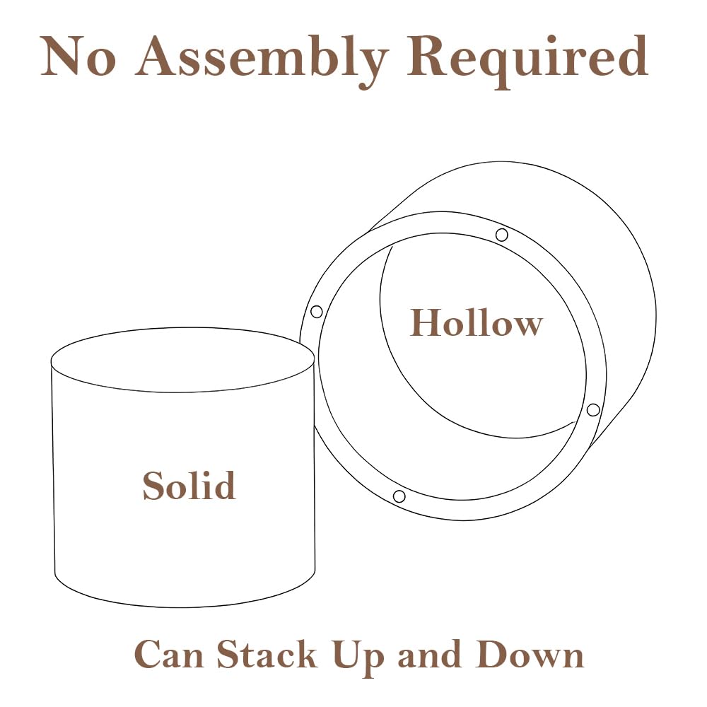 Round Nesting Coffee Table Set of 2 Modern Round Fluted Coffee Table Small Round Coffee Table Circle Side Table Circular End Table Nested Coffee Table for Living Room (Light) YYZIWYUN