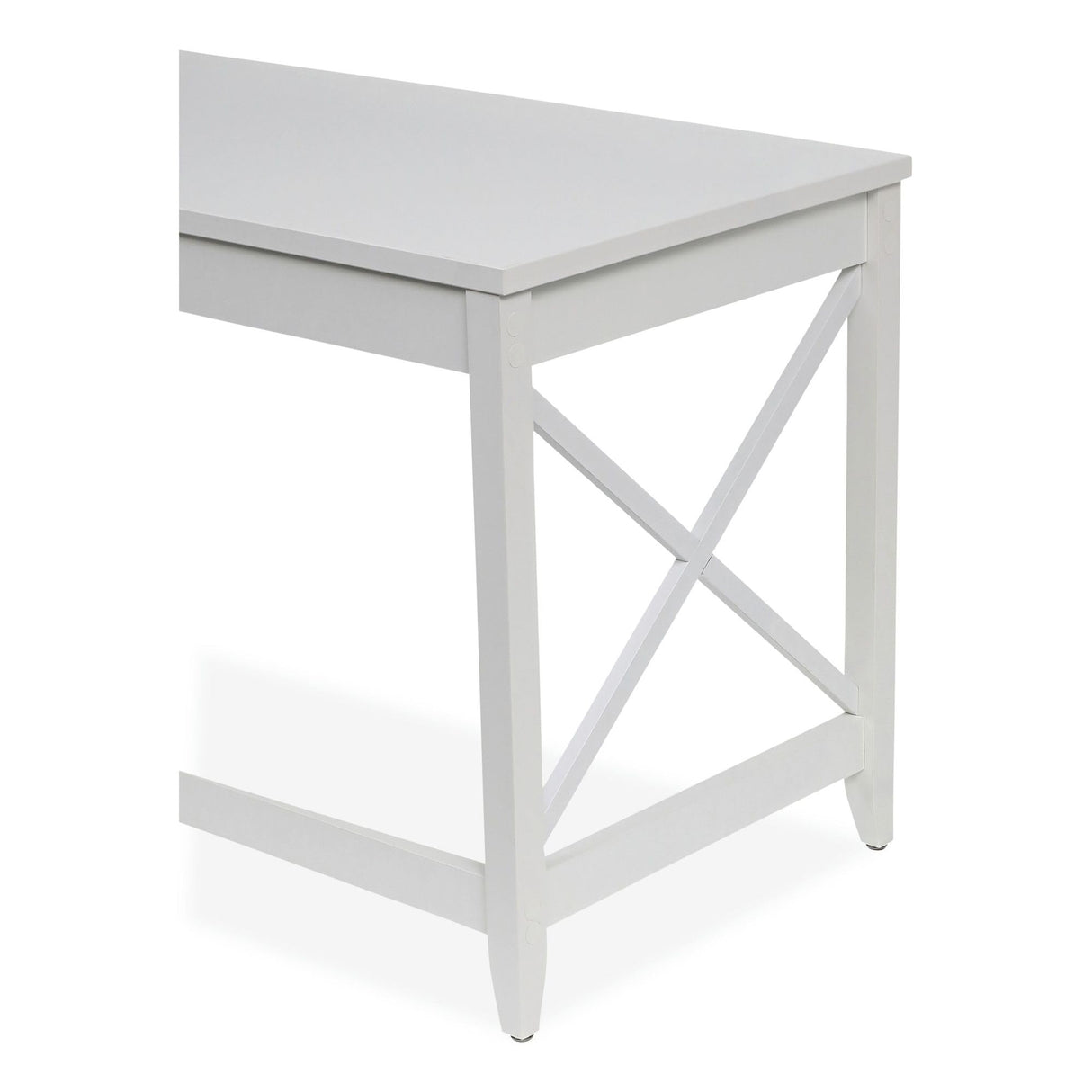 Workspace by Alera L-Shaped Farmhouse Desk, 58.27" x 58.27" x 29.53", White Alera