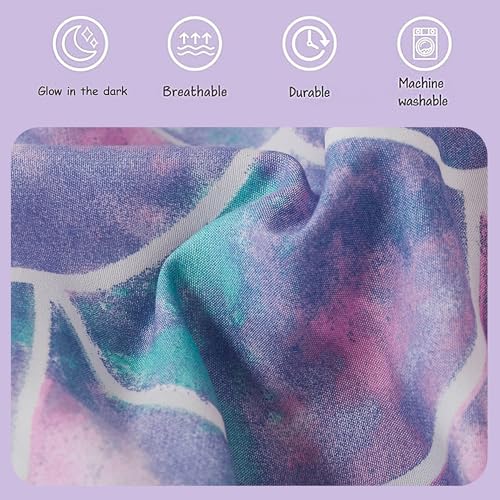 Kaleido Space Twin Comforter Set for Girls- 3 Pieces Glow in The Dark Mermaid Twin XL Bedding Set with 1 Comforter, 1 Decor Pillow & 1 Pillow Shams Kaleido Space