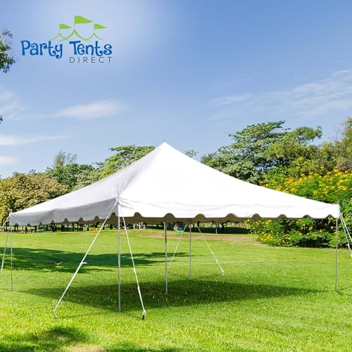 Party Tents Direct 15'x15' Weekender Standard Canopy Pole Tent - Easy Up Canopy Tent with 50 Person Capacity - Outdoor Canopies for Parties, Weddings, & Events (White) Party Tents Direct