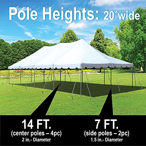 TentandTable 20' x 40' Premium Canopy Tent, Blue/White, Outdoor Pole Tent, 80-160 Person Capacity for Parties, Weddings, Events, Commercial and Residential Use, Large Heavy Duty Vinyl Canopy Tents TentandTable
