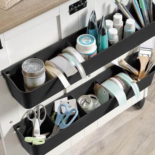 Sauder Miscellaneous Sewing/Craft Cart, L: 39.29" x W: 19.49" x H: 28.54", Soft White finish Sauder