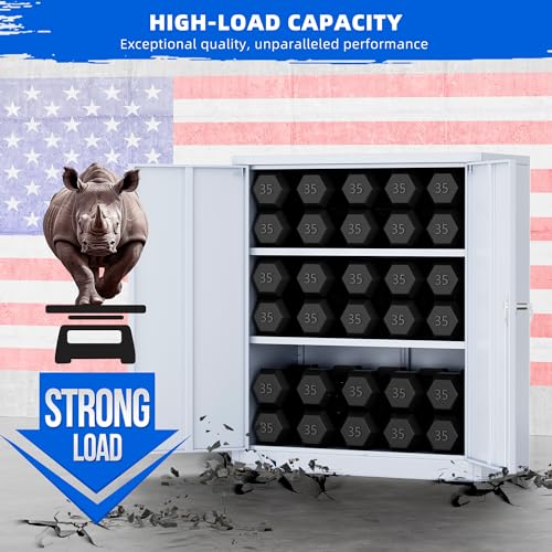 Greenvelly Metal Storage Cabinet with Doors and Shelves,Lockable Storage Cabinet for Office,36”Dark Gray Metal Utility Cabinet Garage Cabinets, Lockable File Cabinet for Home Office, Garage, Kitchen Greenvelly