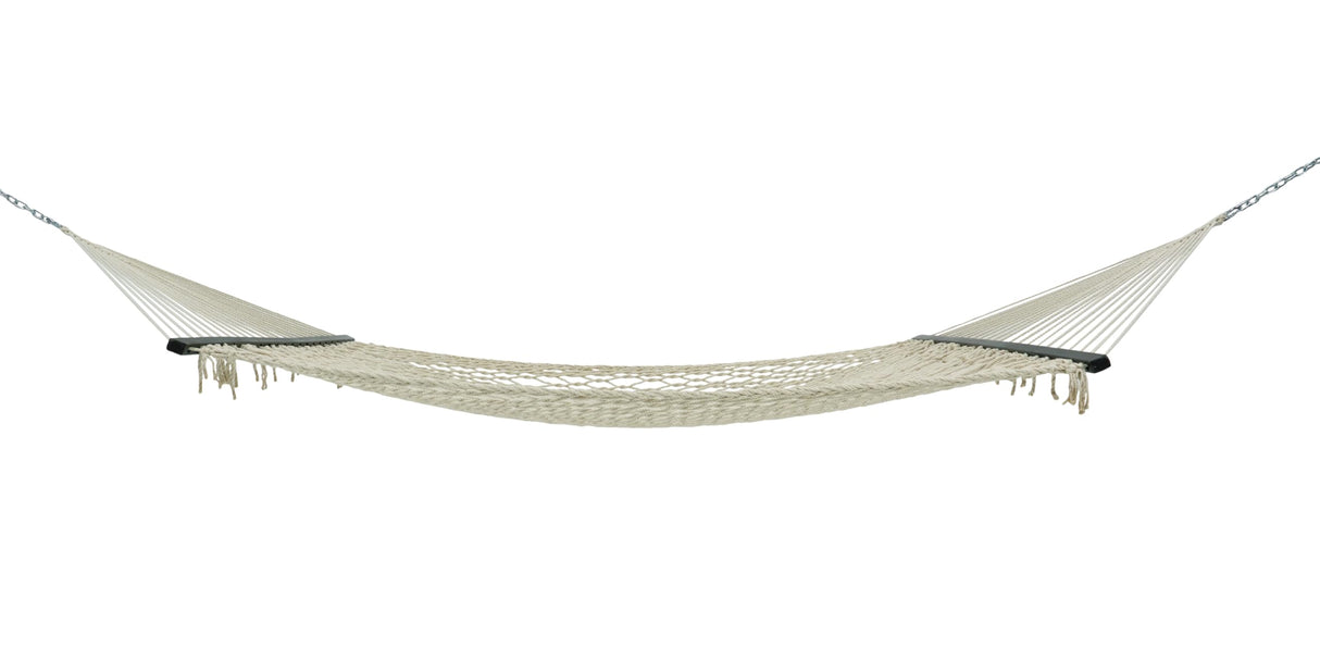 PNAEUT Double Hammocks for Outside, 13ft Traditional Rope Hammock for 2 Person with Hardwood Spreader Bar and Carrying Bag, 475 lbs Capacity (Beige) PNAEUT