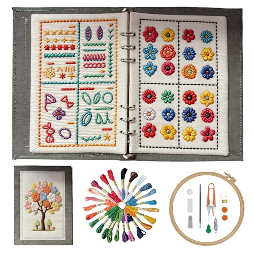 2026 New Embroidery Book Kit Embroidery Book Including a Complete Toolkit and Instructional Tutorial Embroidery Kit for Beginners and DIY Craft Lovers (1 Piece Set)