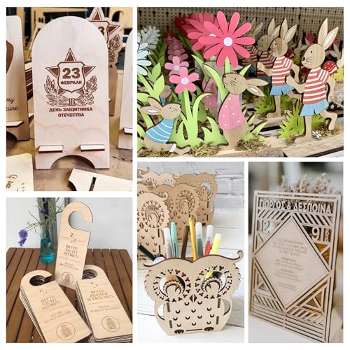 VKIZA 54 Packs Basswood Sheets 12"x12"x1/8", 3mm Basswood for Laser Cutting and Engraving, Thin Plywood Board Unfinished Wood for Crafts, DIY Ornaments and Architectural Model, Wood Burning. VKIZA