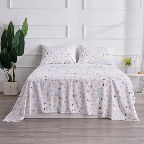 Sea Animal Queen Sheets Fish Whale Underwater World Cute Cozy Fun Queen Bed Sheet Set for Kids Girls Boys Children - Kids Bed Sheet Collection - Deep Pocket, Wrinkle Free and Soft Bedding - 4PC Best Season