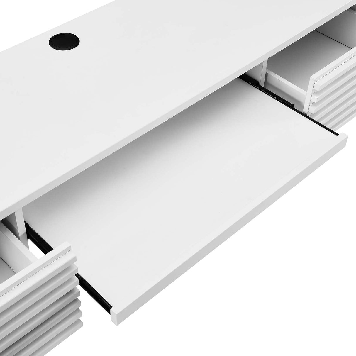 Modway Render Mid-Century Modern, Wall Mount Office Desk, White Modway