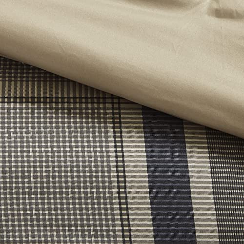Intelligent Design Robbie 7-Piece Twin XL Comforter Set – Lightweight All-Season Plaid Bedding, Navy/Tan, Cozy Bed-in-a-Bag with Matching Shams & Decorative Pillow, Modern Casual Style Intelligent Design