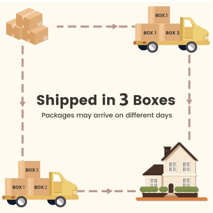 ZJEYEJZ 7 Pieces Patio Furniture Set - All-Weather Outdoor Wicker Sectional Conversation Sofa, Rattan Patio Seating Sofa Set with Cushion and Glass Table for Porch Poolside, Brown/Beige ZJEYEJZ