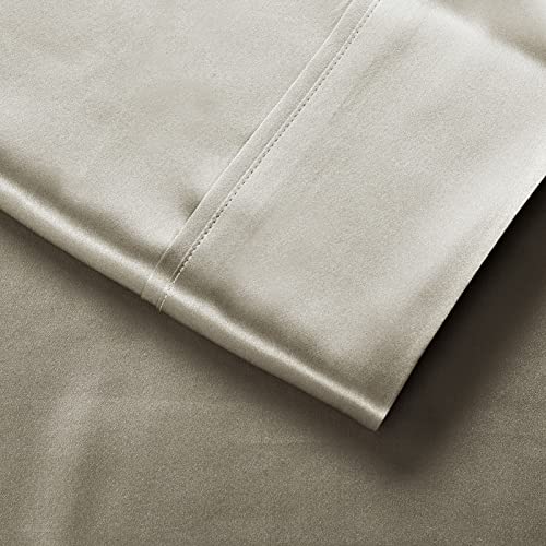 Lanest Housing Silk Satin Sheets, Queen Size Satin Bed Sheet Set with Deep Pockets, Cooling Soft and Hypoallergenic Satin Sheets Queen - Taupe Lanest Housing