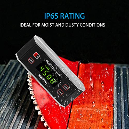 Inclinometer, RISEPRO® Digital Protractor Angle Finder Level Inclinometer Magnetic V-Groove 0~360 degree with Backlight 82413B RISEPRO
